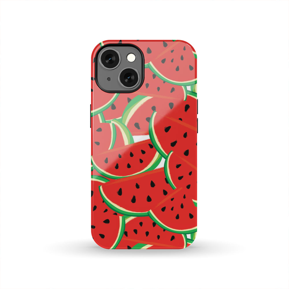 Cute Watermelon Pieces Pattern Print Tough Phone Case