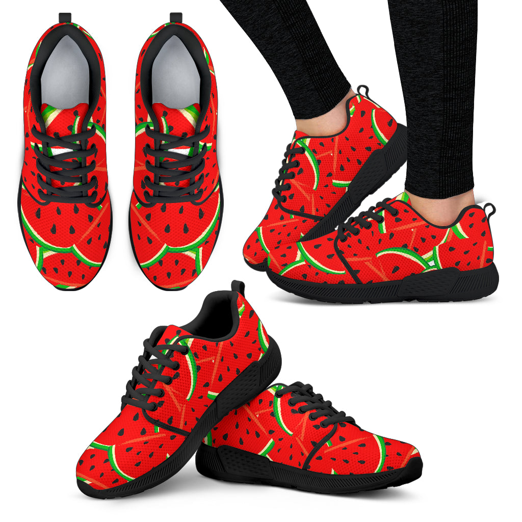 Cute Watermelon Pieces Pattern Print Women's Athletic Shoes