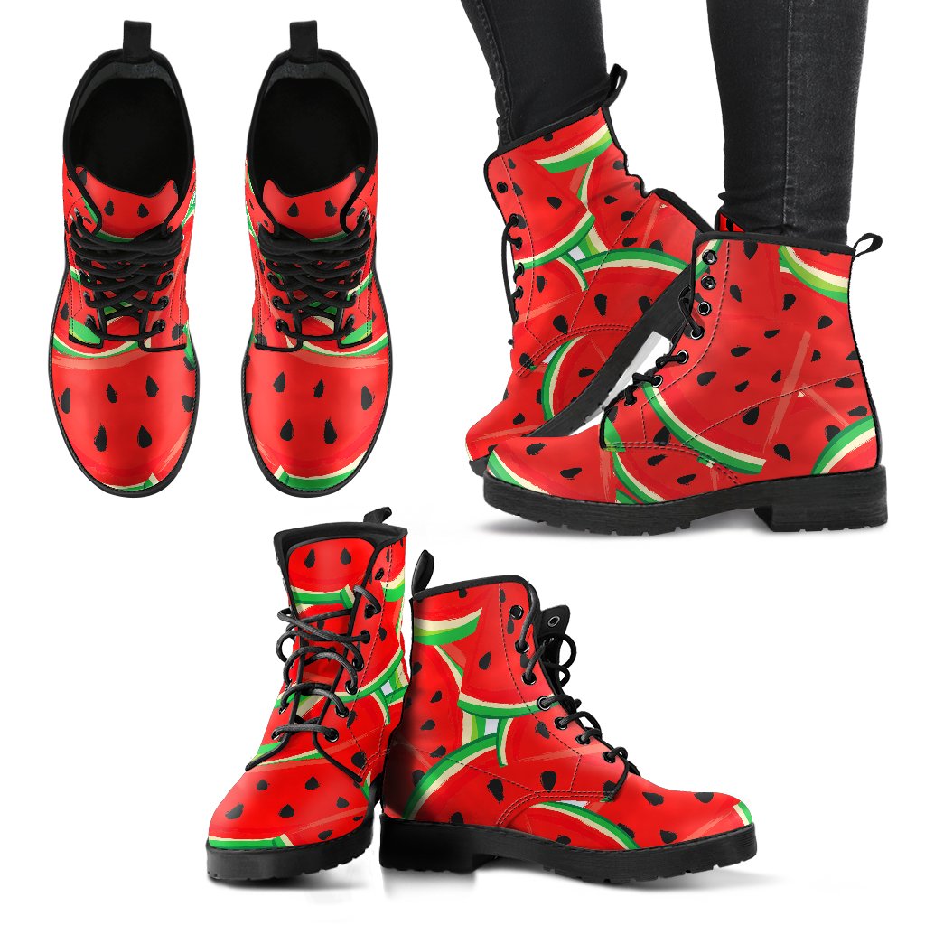 Cute Watermelon Pieces Pattern Print Women's Boots