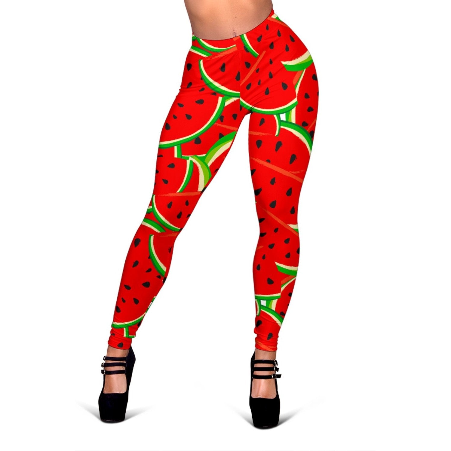 Cute Watermelon Pieces Pattern Print Women's Leggings