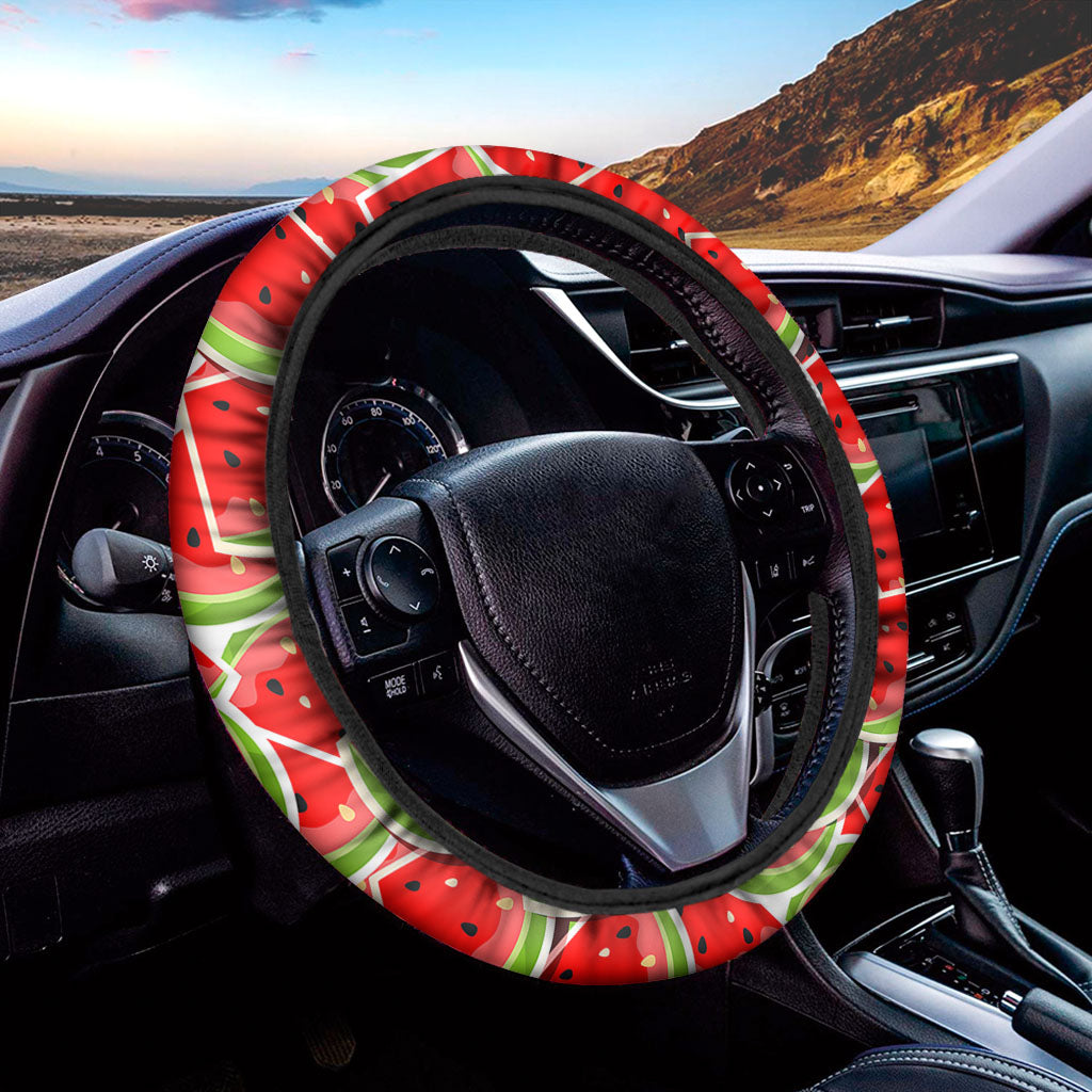 Cute Watermelon Slices Pattern Print Car Steering Wheel Cover