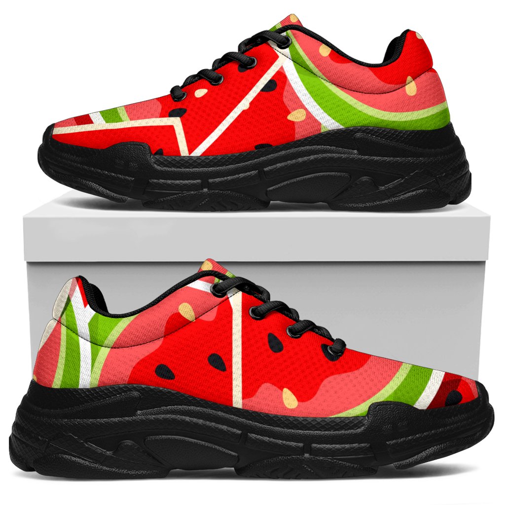 Cute Watermelon Slices Pattern Print Chunky Sneakers