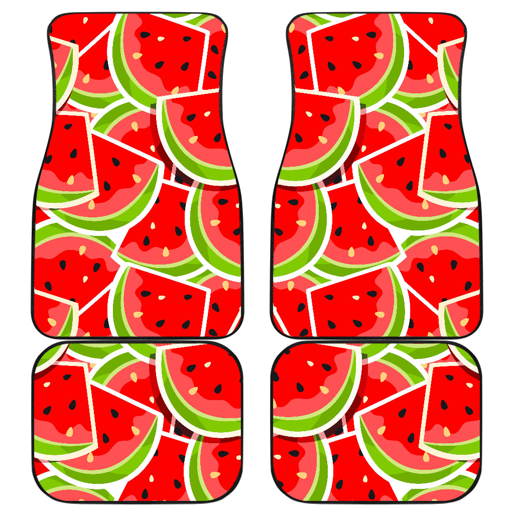 Cute Watermelon Slices Pattern Print Front and Back Car Floor Mats