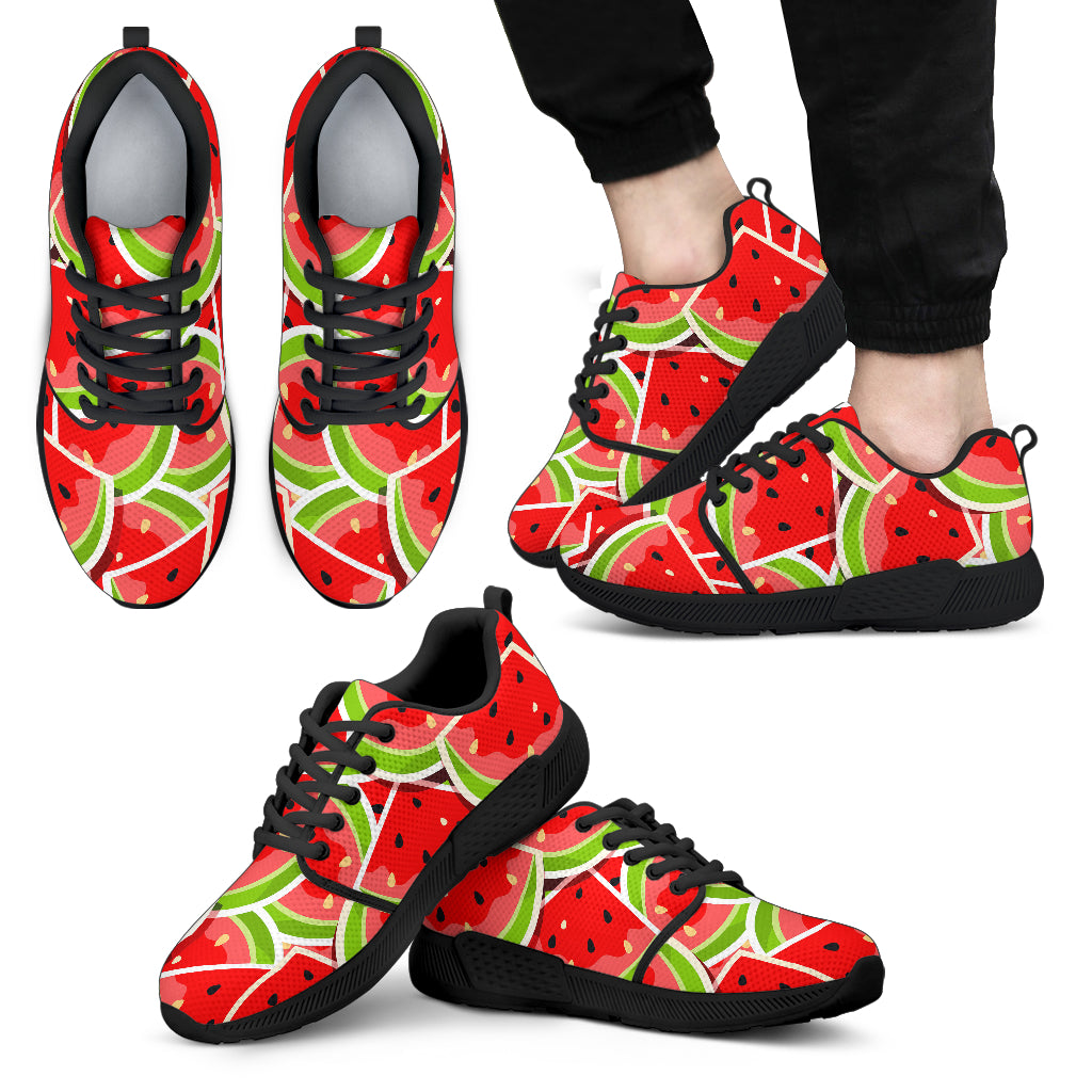 Cute Watermelon Slices Pattern Print Men's Athletic Shoes