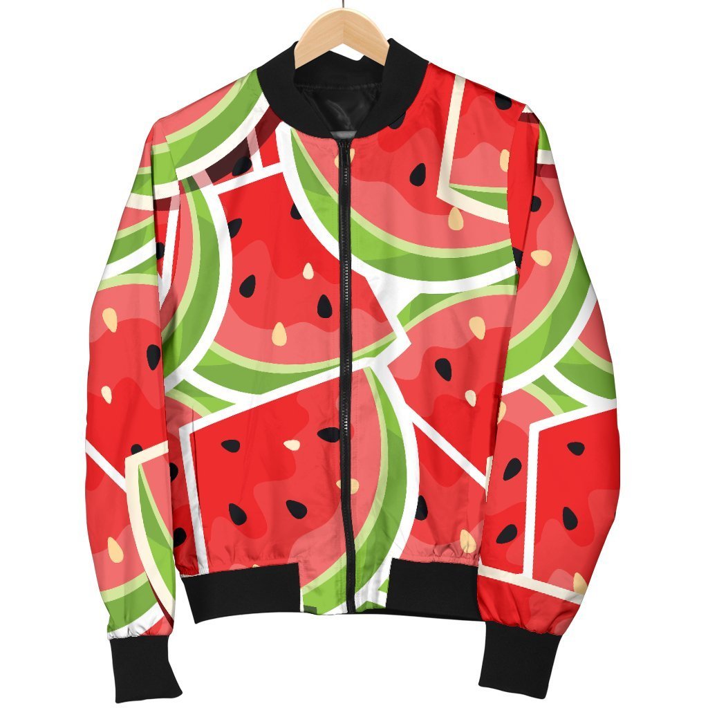 Cute Watermelon Slices Pattern Print Men's Bomber Jacket