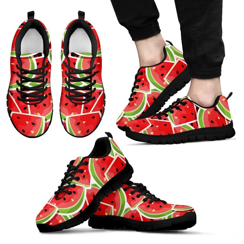 Cute Watermelon Slices Pattern Print Men's Sneakers