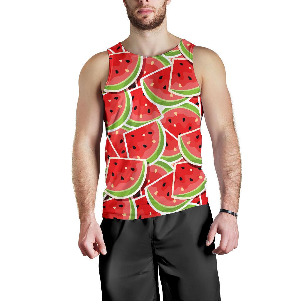 Cute Watermelon Slices Pattern Print Men's Tank Top