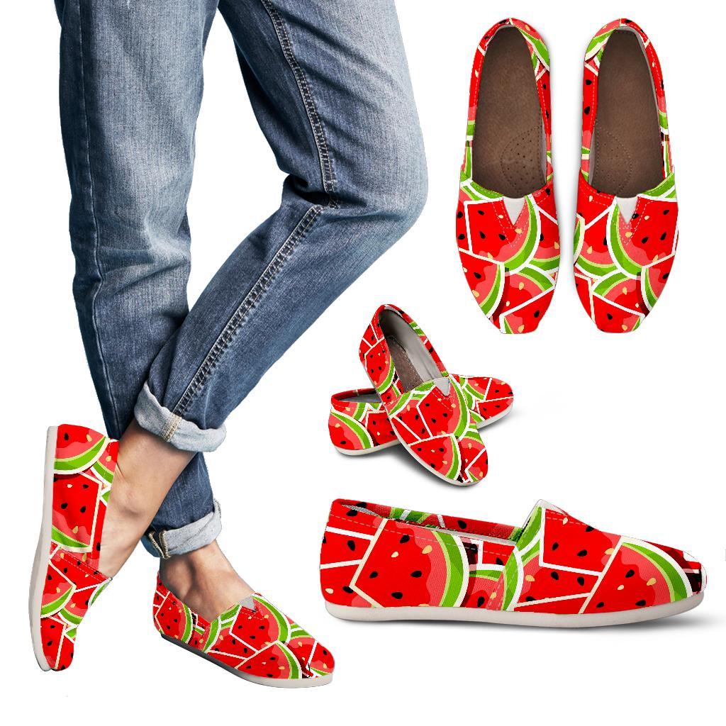 Cute Watermelon Slices Pattern Print Women's Casual Canvas Shoes