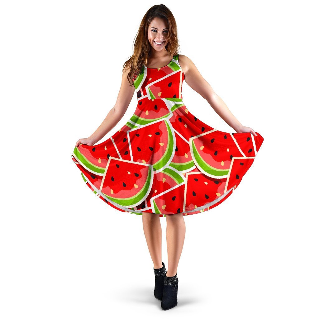 Cute Watermelon Slices Pattern Print Women's Dress