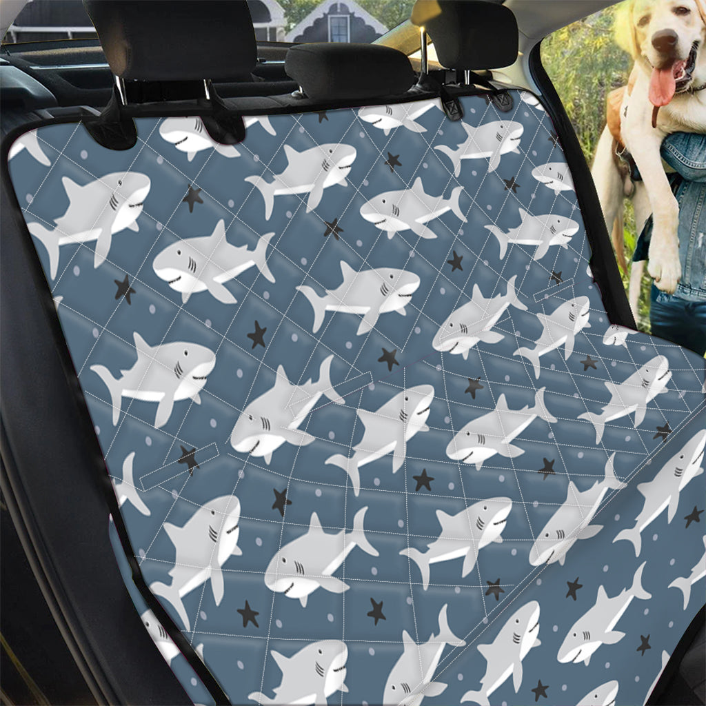 Cute White Shark Pattern Print Pet Car Back Seat Cover