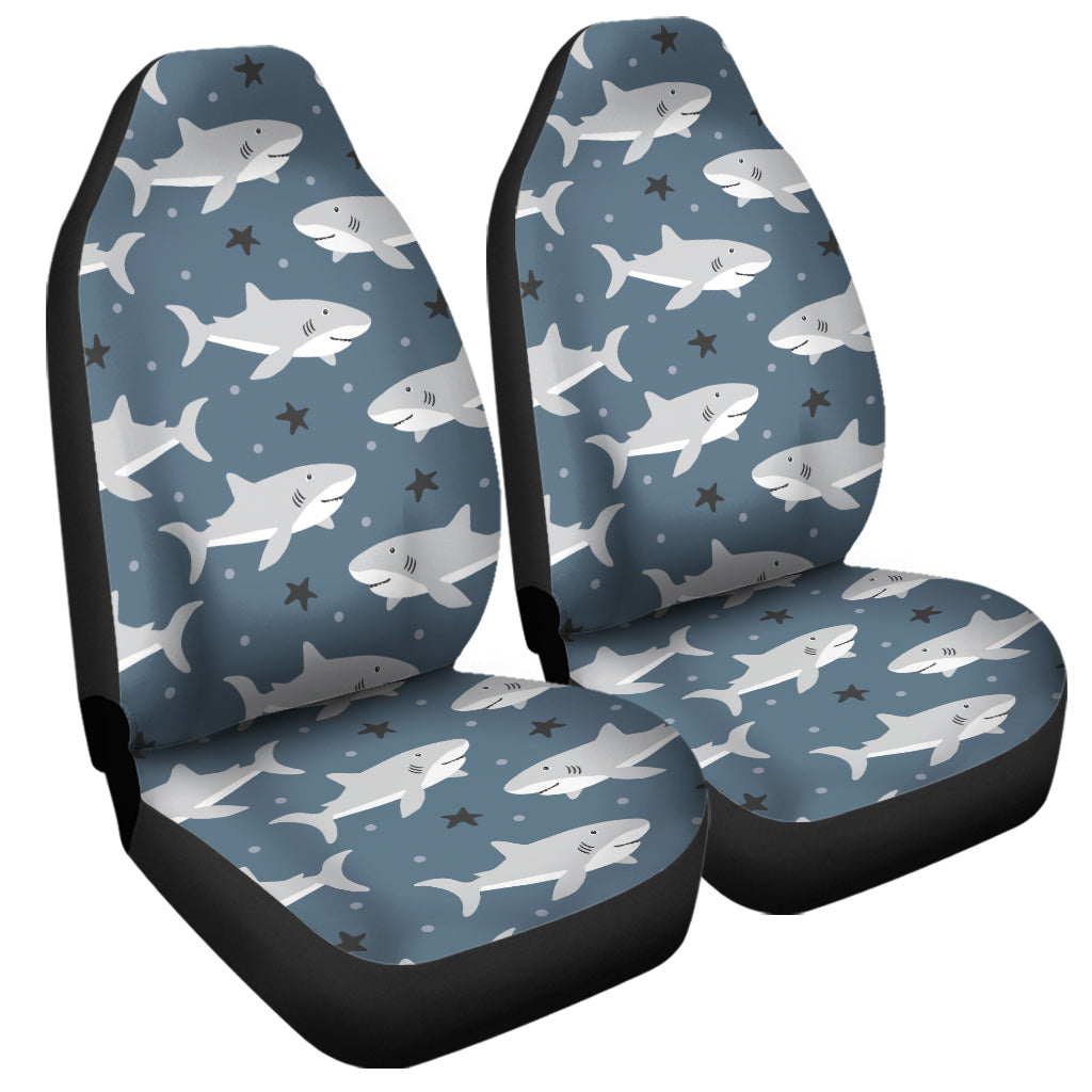 Cute White Shark Pattern Print Universal Fit Car Seat Covers