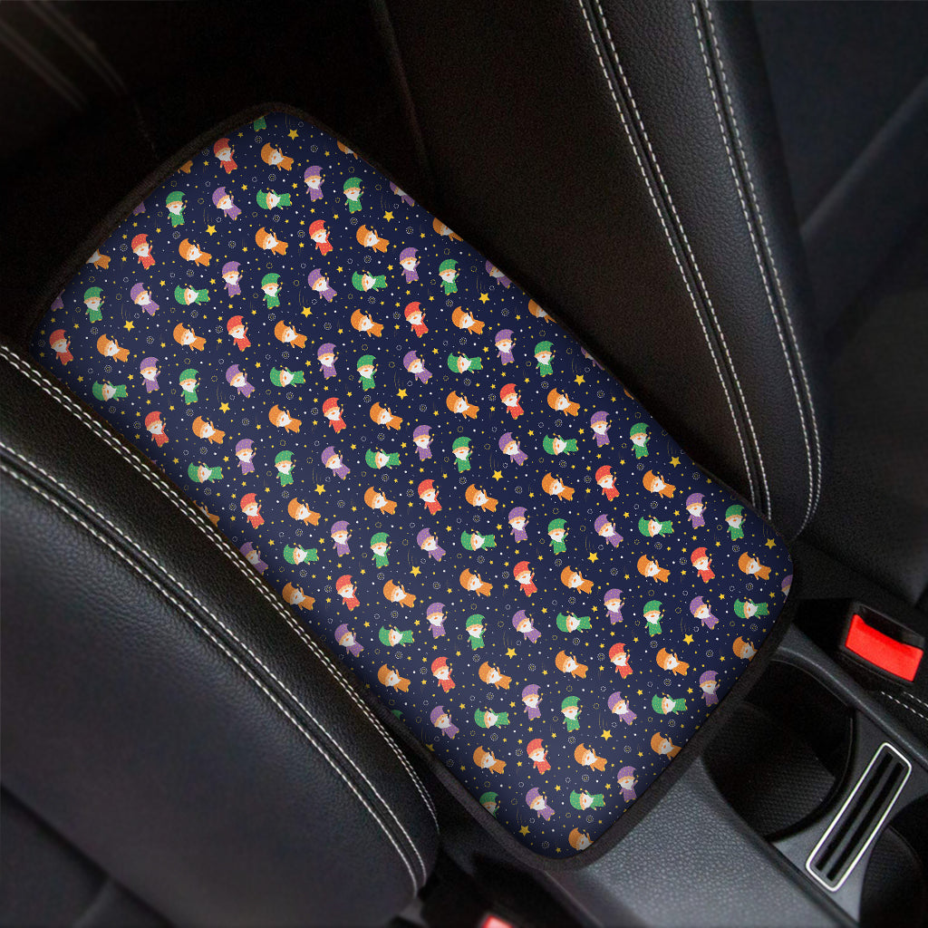 Cute Wizard Pattern Print Car Center Console Cover