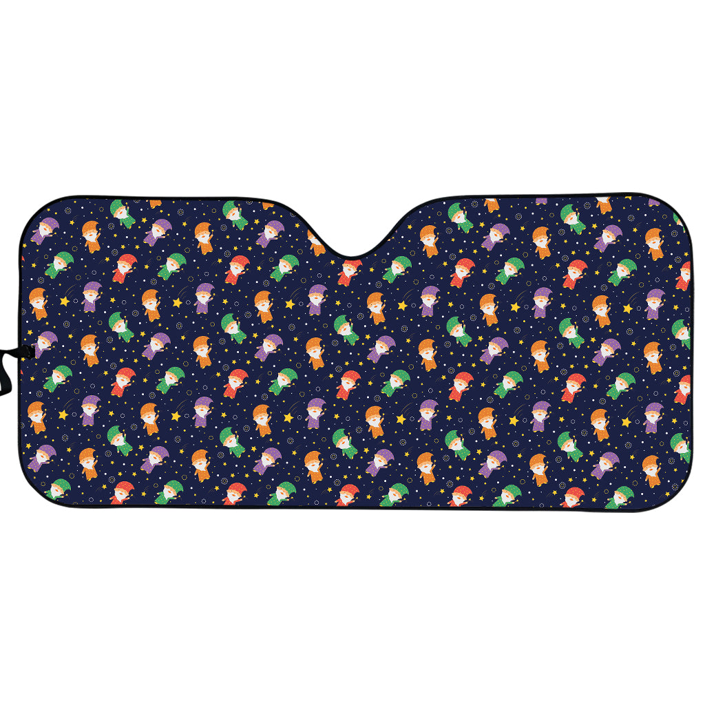 Cute Wizard Pattern Print Car Sun Shade