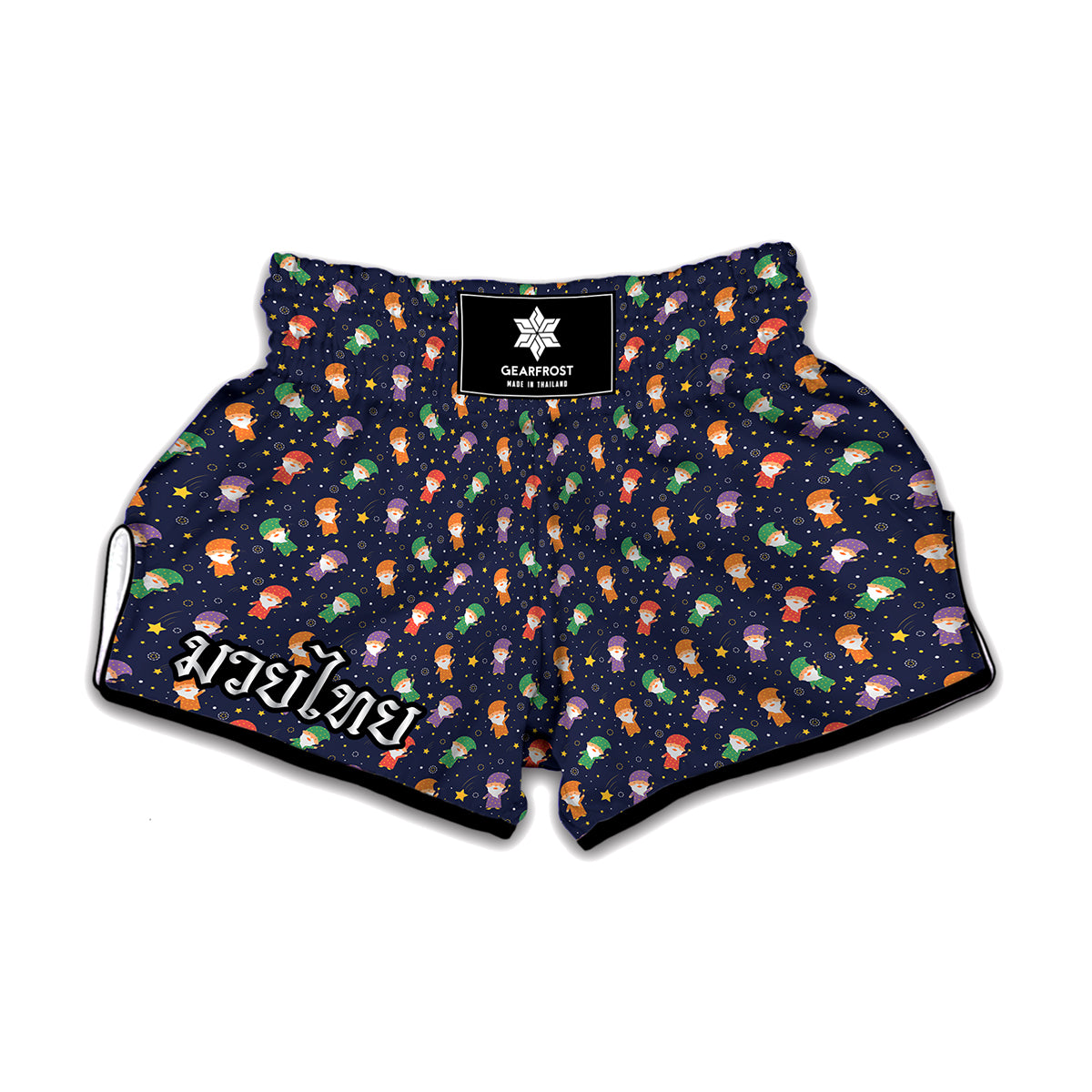 Cute Wizard Pattern Print Muay Thai Boxing Shorts