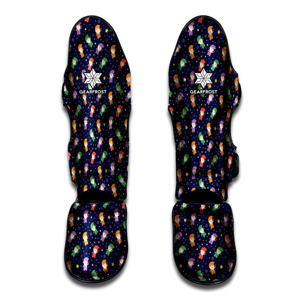 Cute Wizard Pattern Print Muay Thai Shin Guards