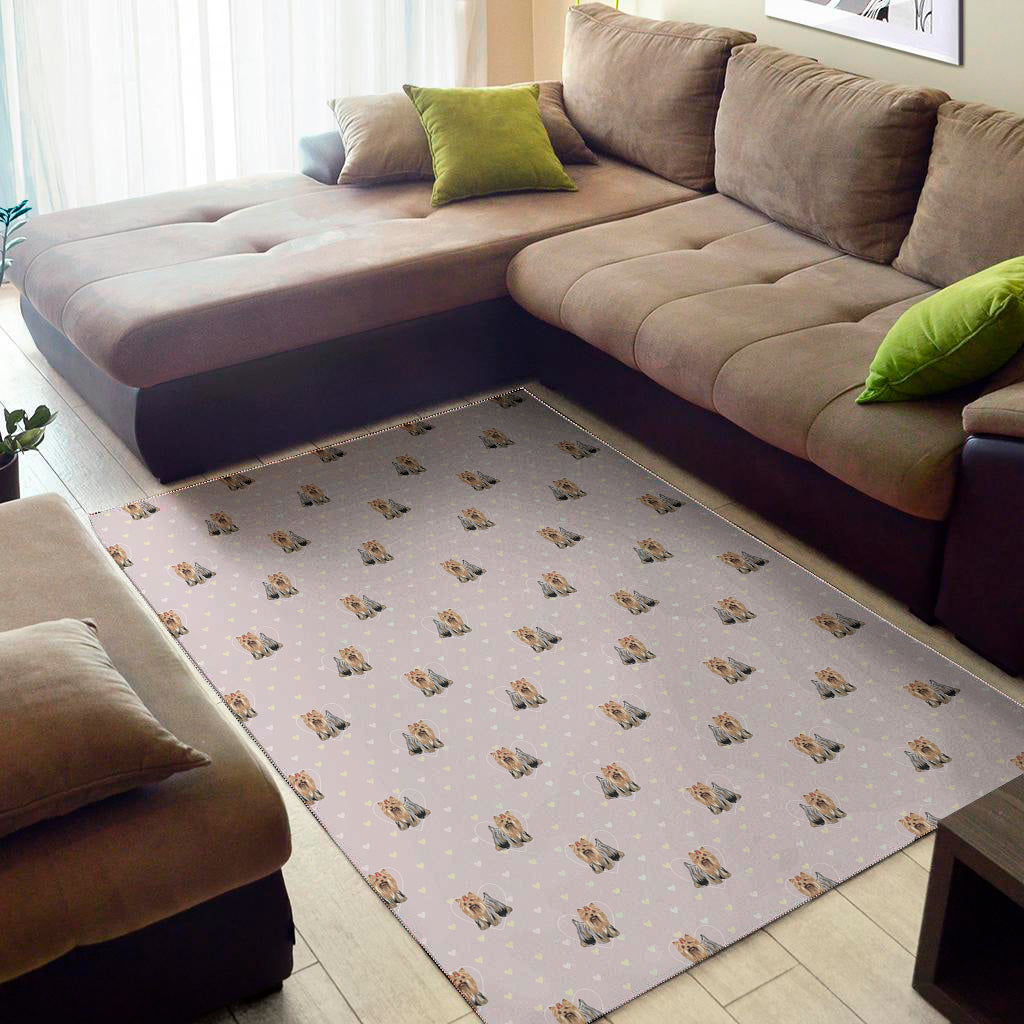 Cute Yorkshire Terrier Pattern Print Area Rug