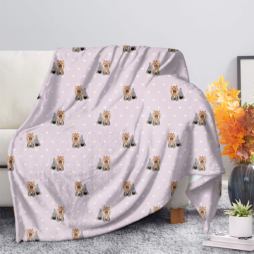 Cute Yorkshire Terrier Pattern Print Blanket