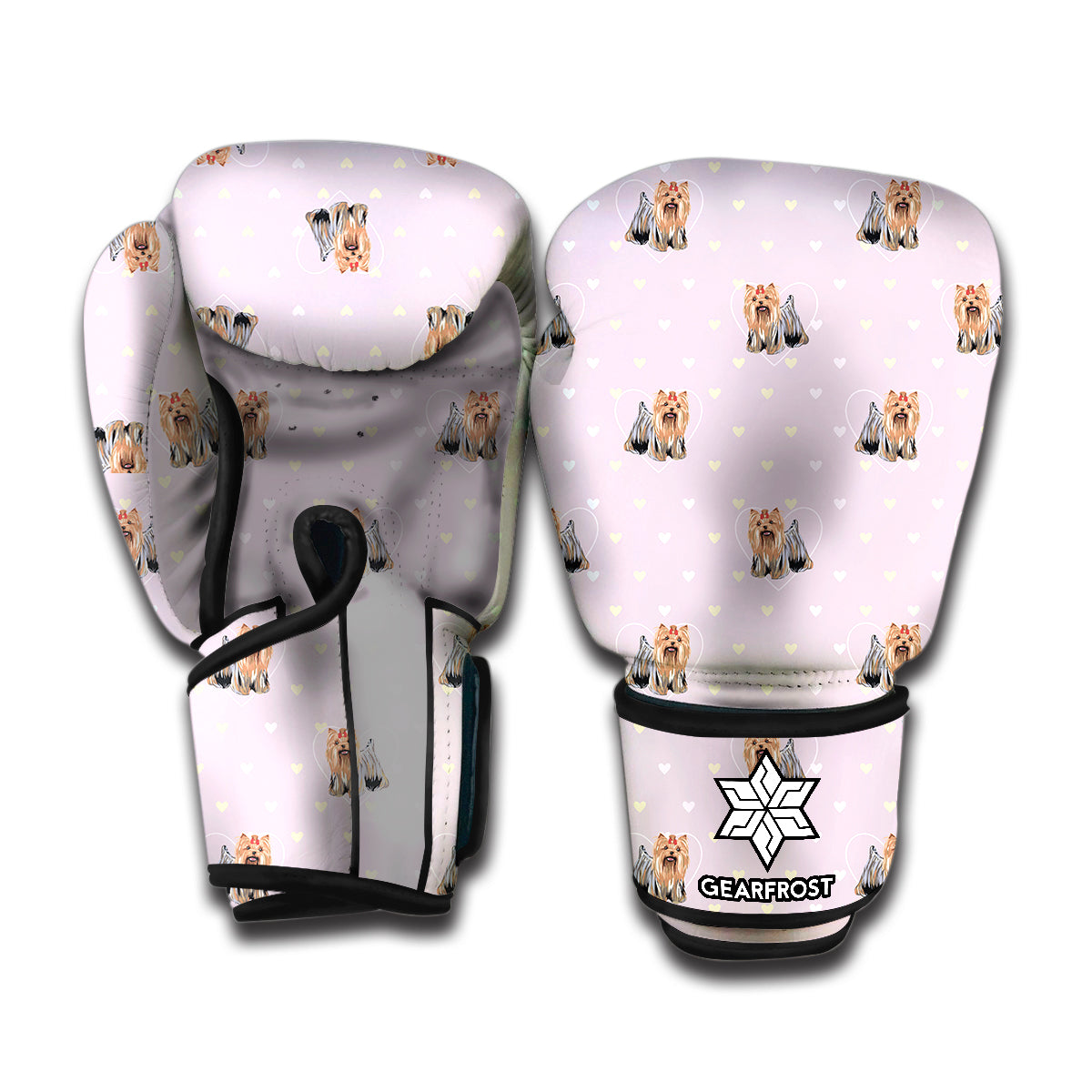 Cute Yorkshire Terrier Pattern Print Boxing Gloves