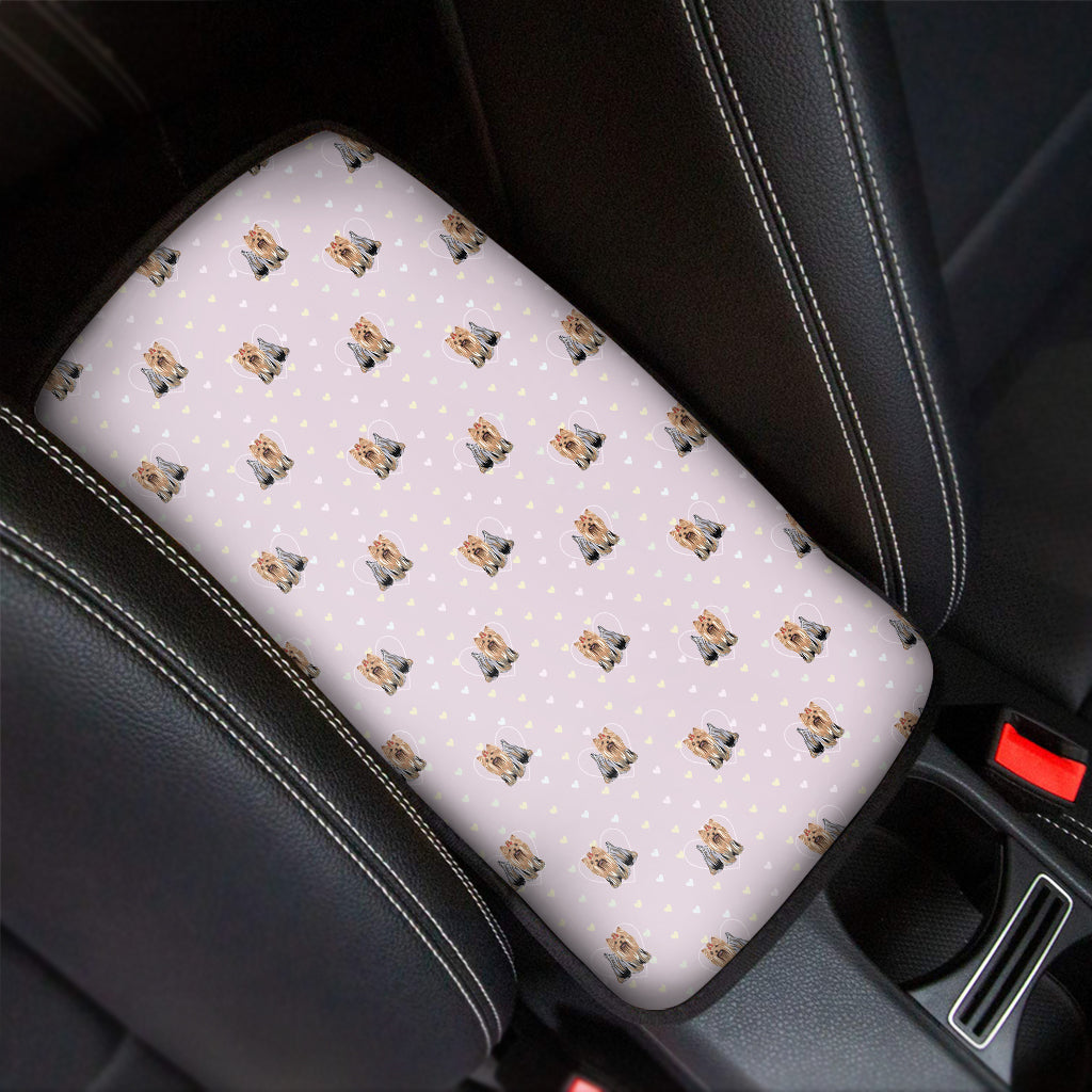 Cute Yorkshire Terrier Pattern Print Car Center Console Cover