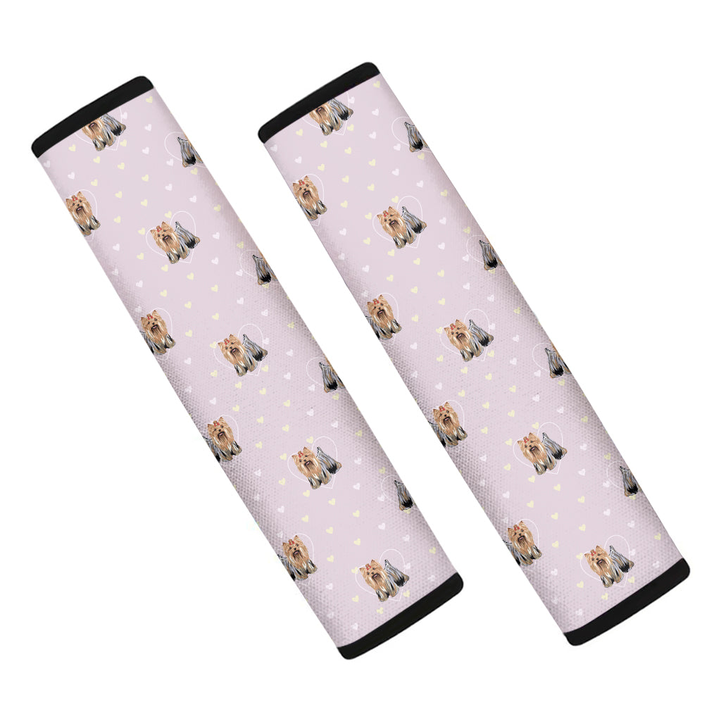 Cute Yorkshire Terrier Pattern Print Car Seat Belt Covers