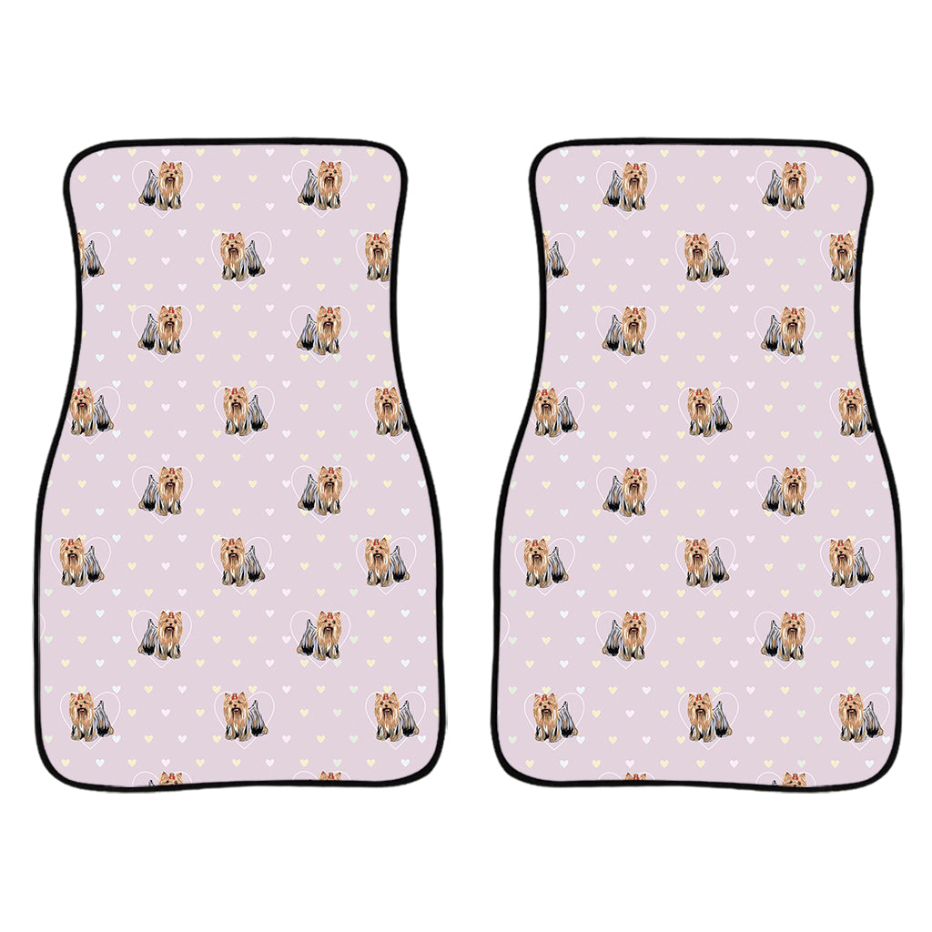 Cute Yorkshire Terrier Pattern Print Front Car Floor Mats