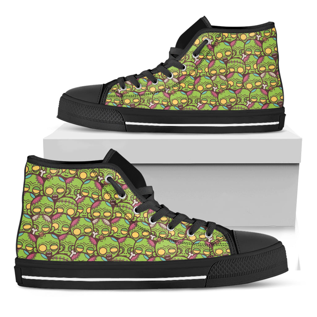 Cute Zombie Pattern Print Black High Top Shoes