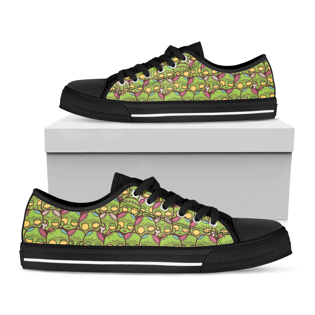 Cute Zombie Pattern Print Black Low Top Shoes