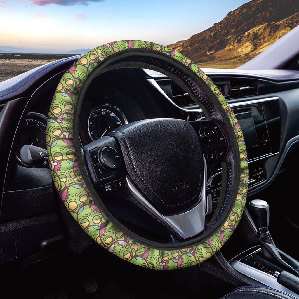 Cute Zombie Pattern Print Car Steering Wheel Cover