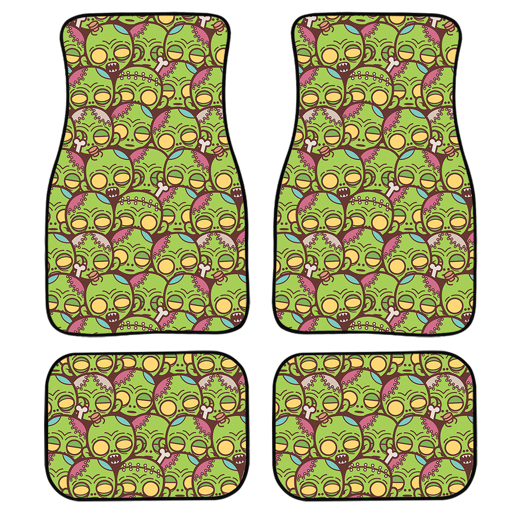 Cute Zombie Pattern Print Front and Back Car Floor Mats