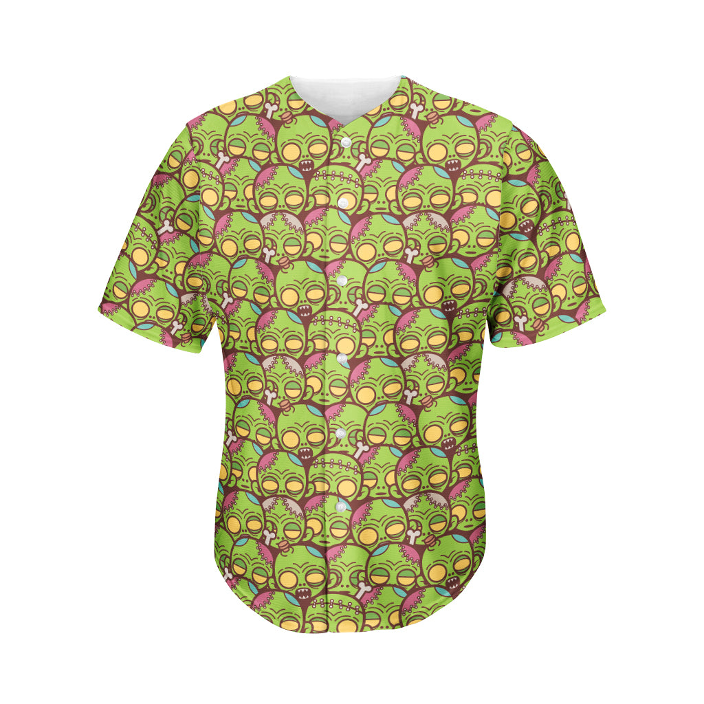 Cute Zombie Pattern Print Men's Baseball Jersey