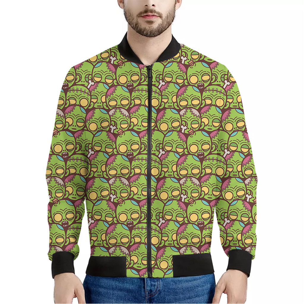 Cute Zombie Pattern Print Men's Bomber Jacket