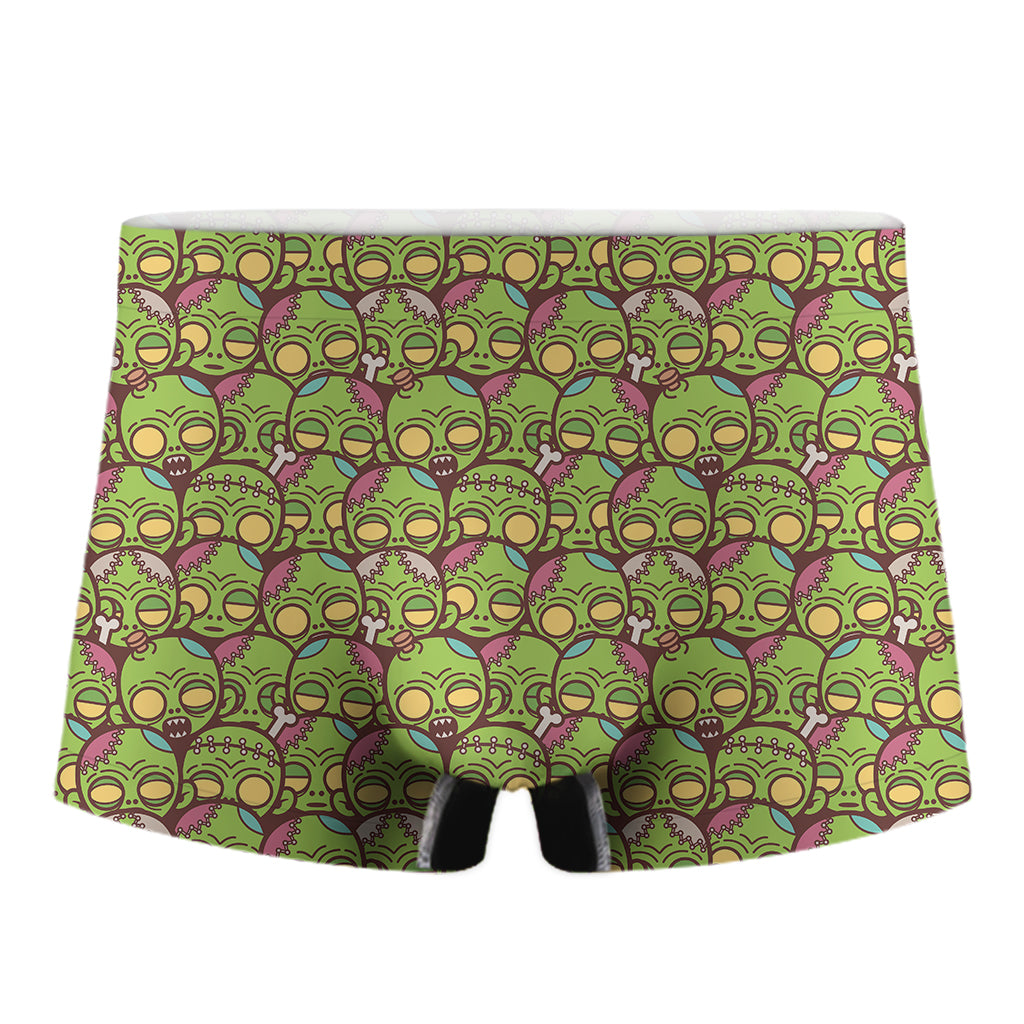 Cute Zombie Pattern Print Men's Boxer Briefs