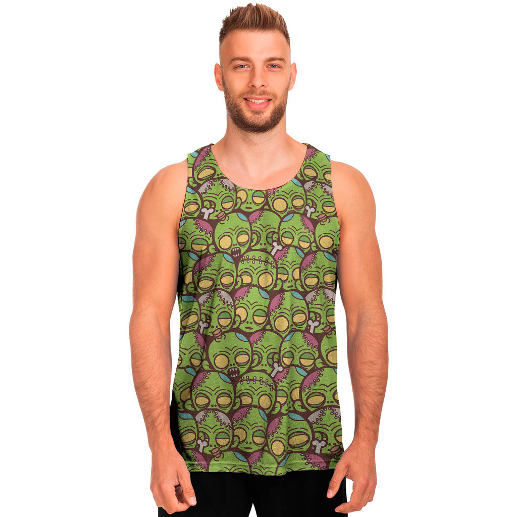 Cute Zombie Pattern Print Men's Tank Top