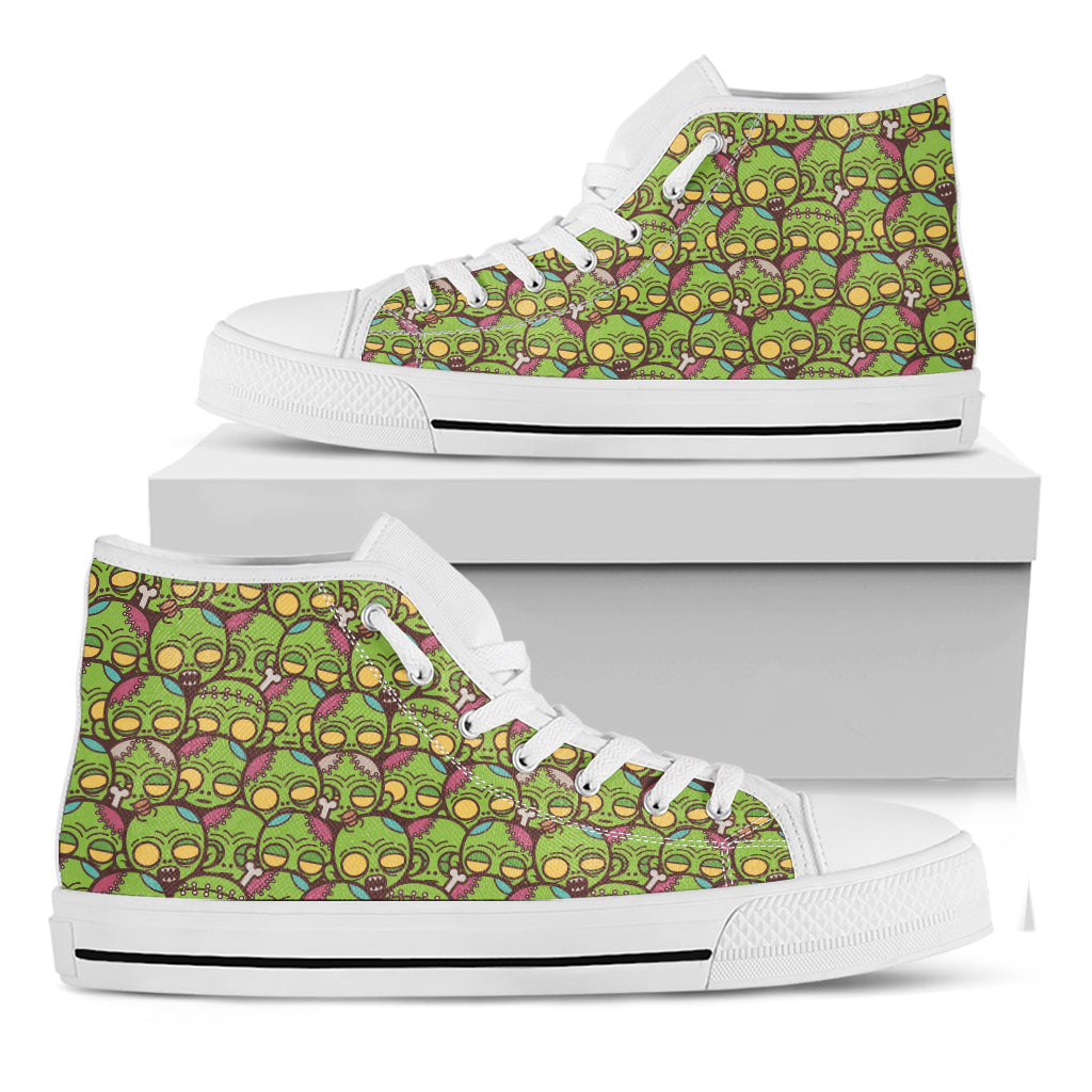 Cute Zombie Pattern Print White High Top Shoes