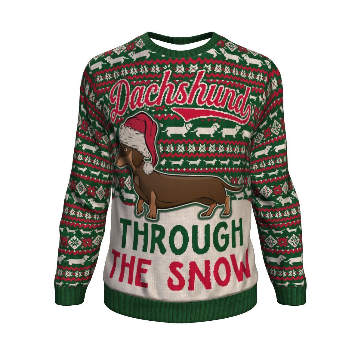 Dachshund Through The Snow Ugly Christmas Crewneck Sweatshirt