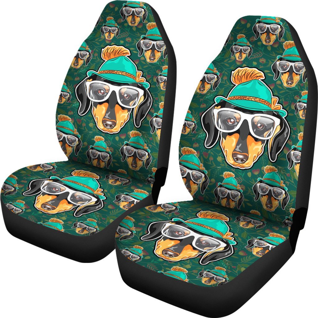 Dachshund With Glasses Universal Fit Car Seat Covers