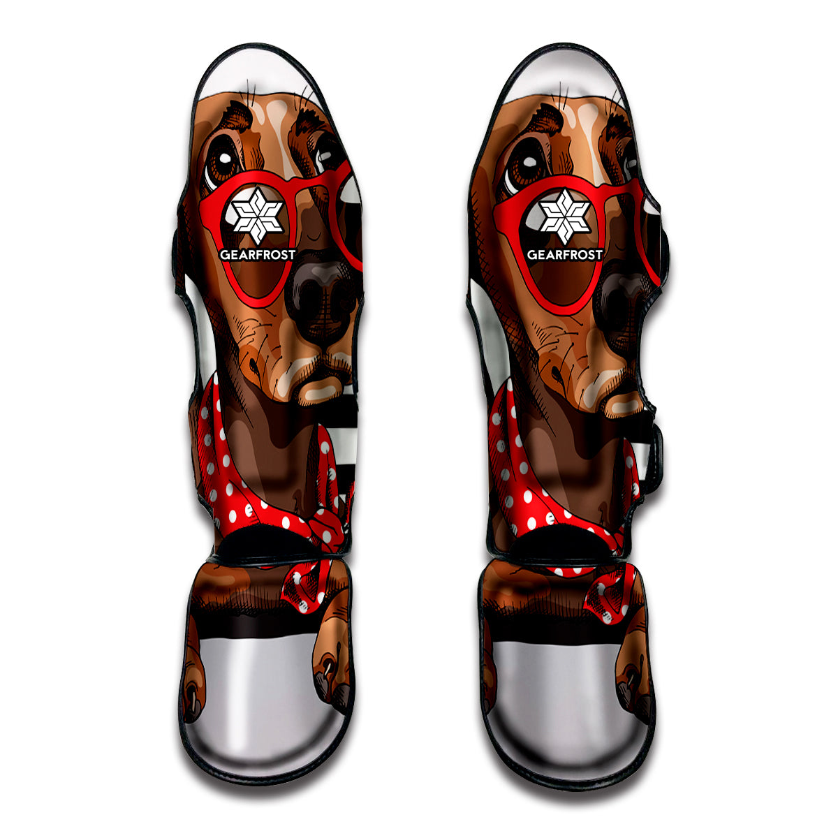 Dachshund With Red Sunglasses Print Muay Thai Shin Guards