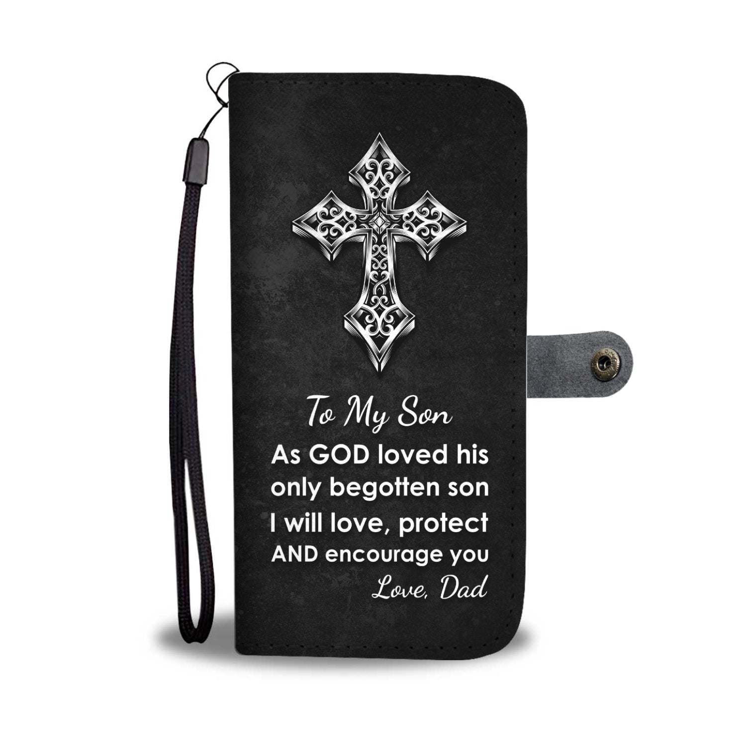 Dad to Son Love Protect and Encourage Wallet Phone Case