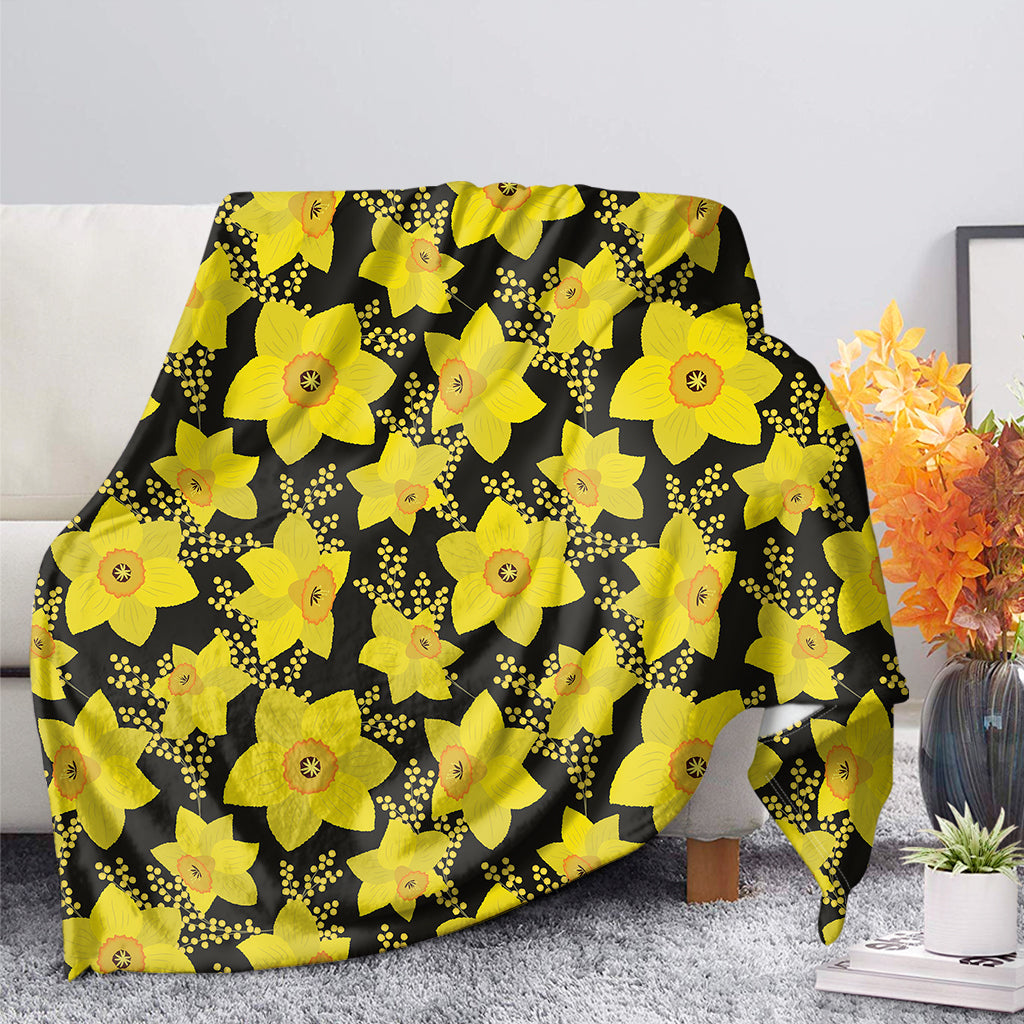 Daffodil And Mimosa Pattern Print Blanket