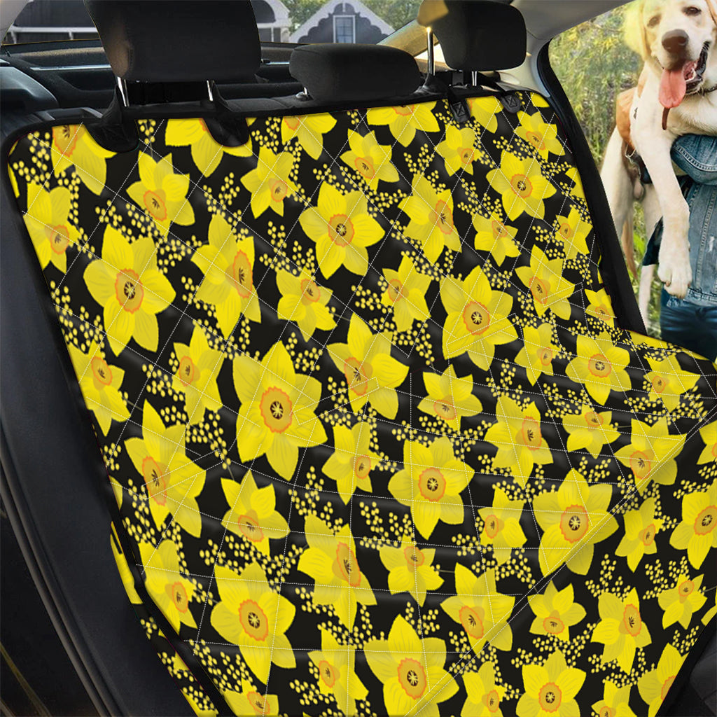 Daffodil And Mimosa Pattern Print Pet Car Back Seat Cover