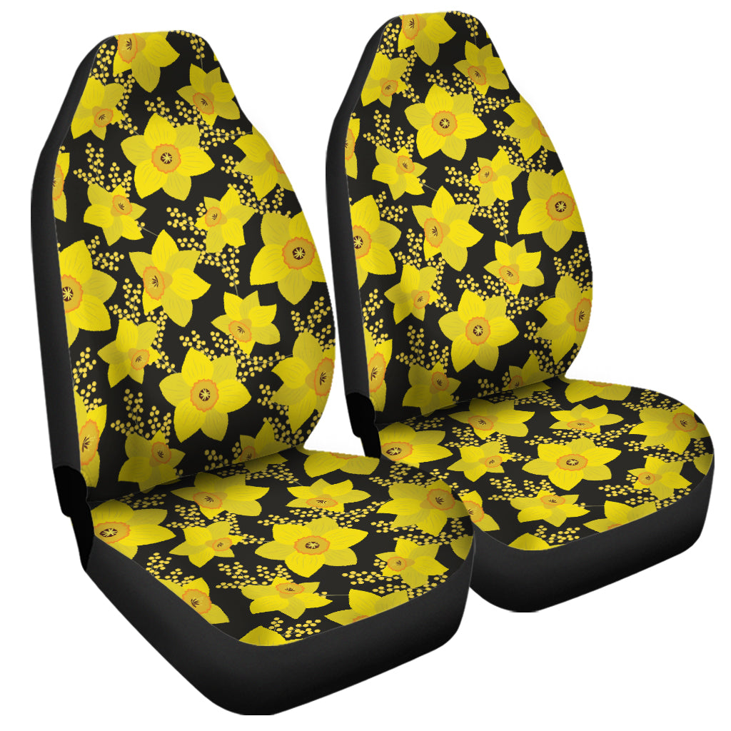 Daffodil And Mimosa Pattern Print Universal Fit Car Seat Covers