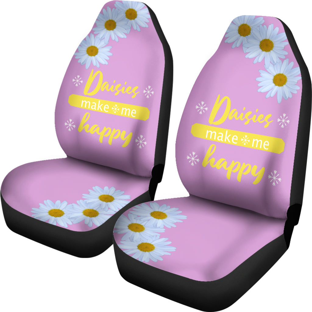 Daisies Make Me Happy Universal Fit Car Seat Covers