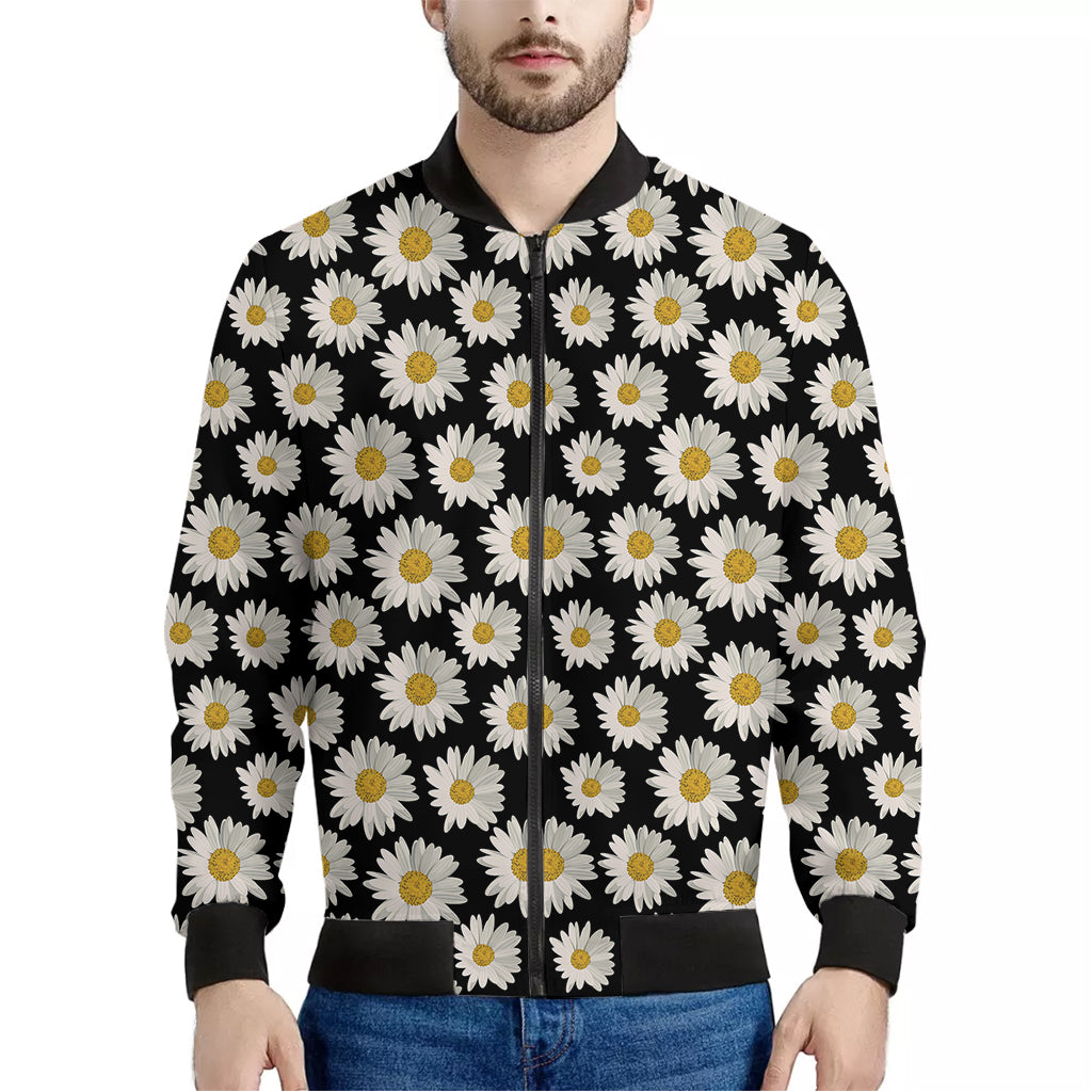 Daisy Flower Pattern Print Men's Bomber Jacket