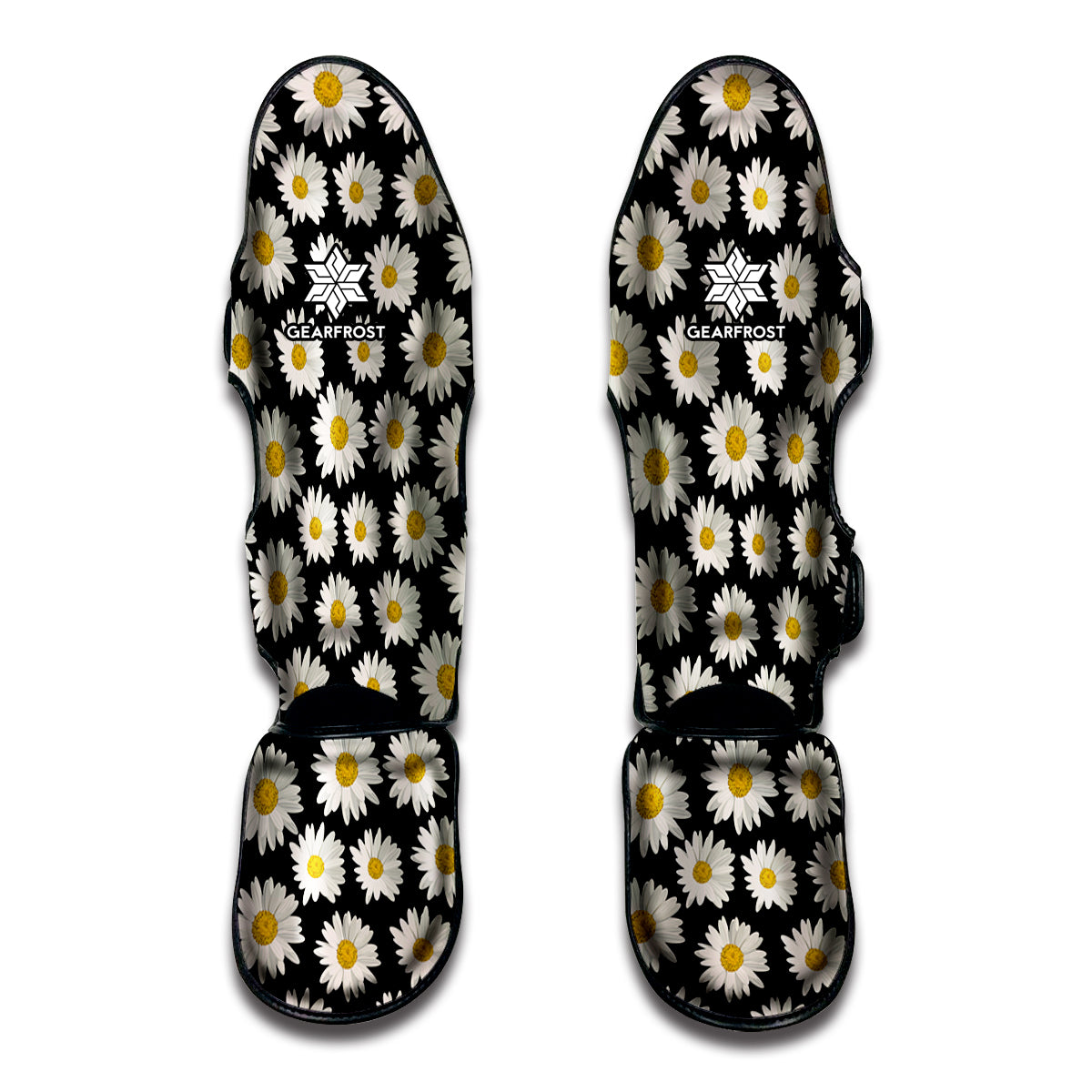 Daisy Flower Pattern Print Muay Thai Shin Guards