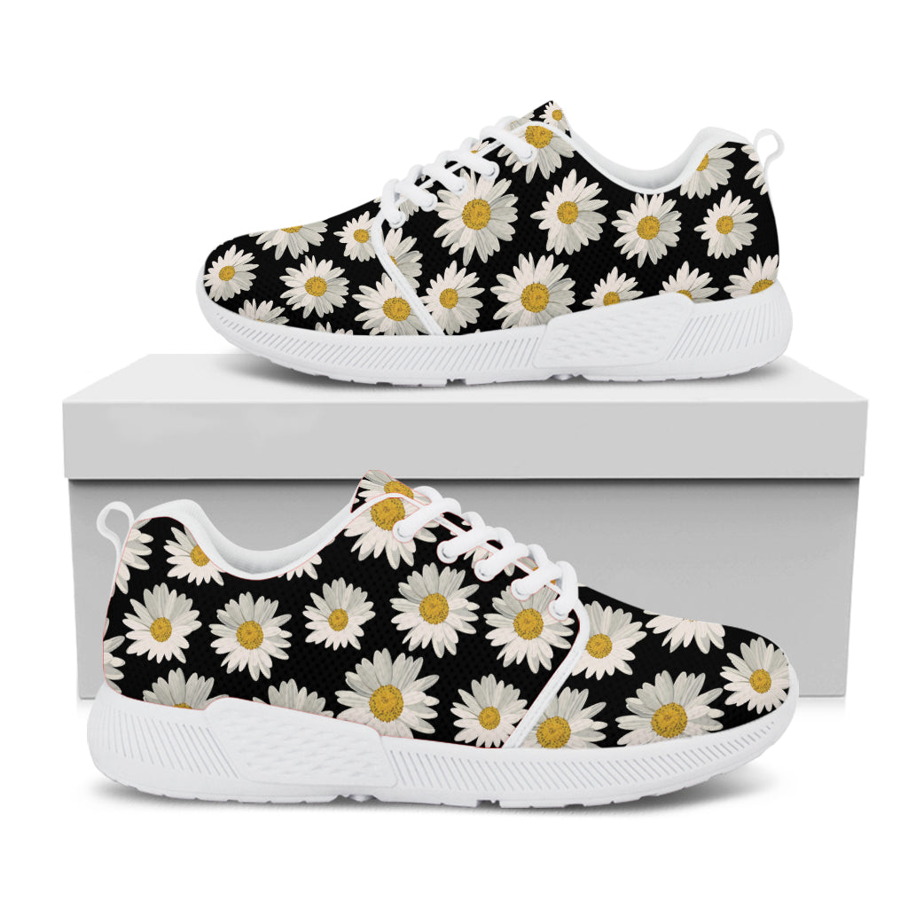 Daisy Flower Pattern Print White Athletic Shoes