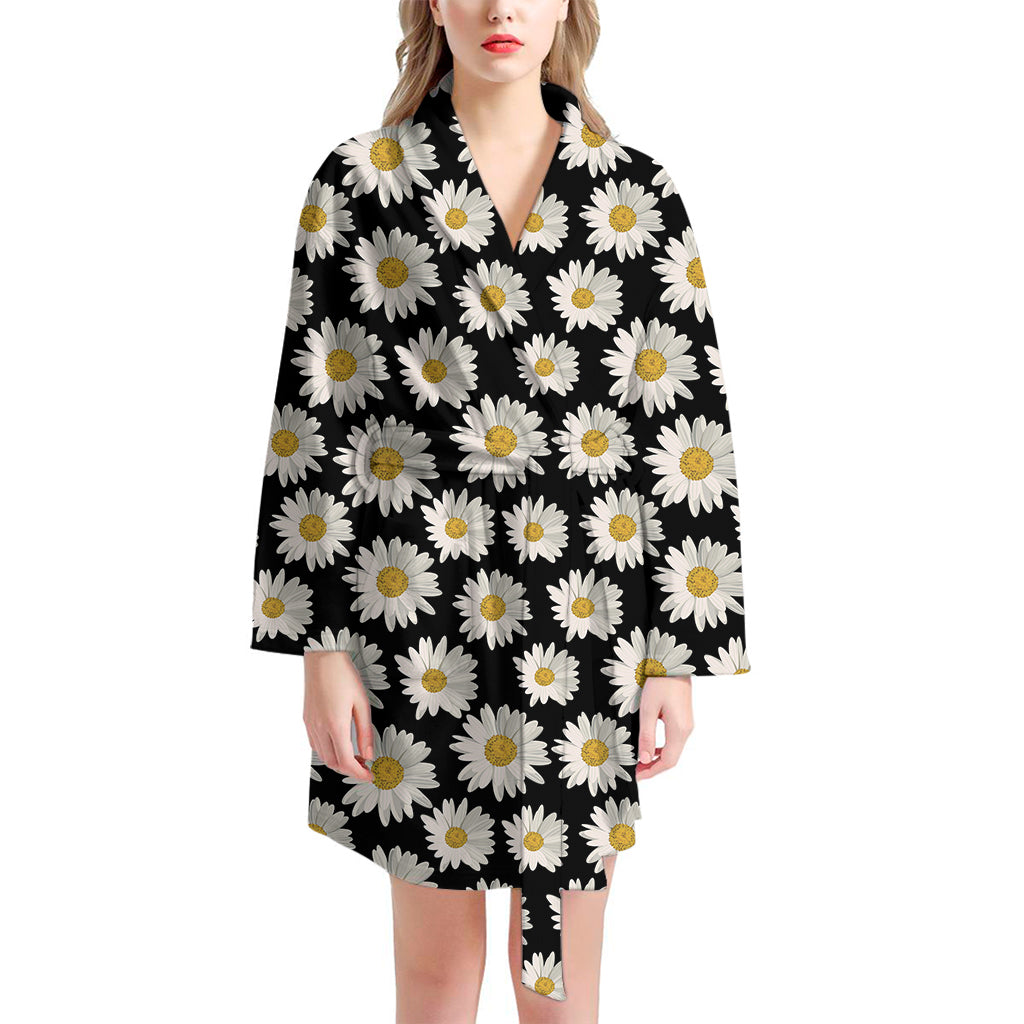 Daisy Flower Pattern Print Women's Bathrobe