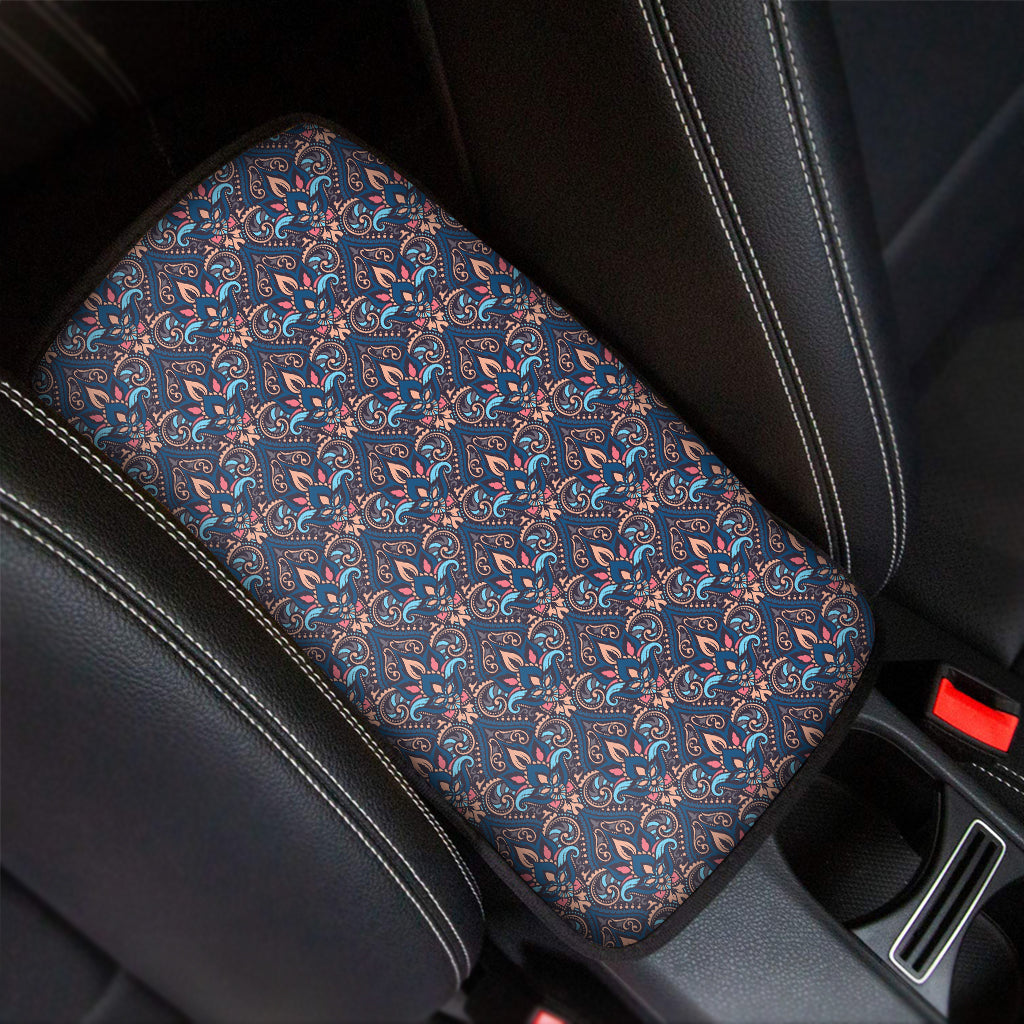 Damask Boho Pattern Print Car Center Console Cover