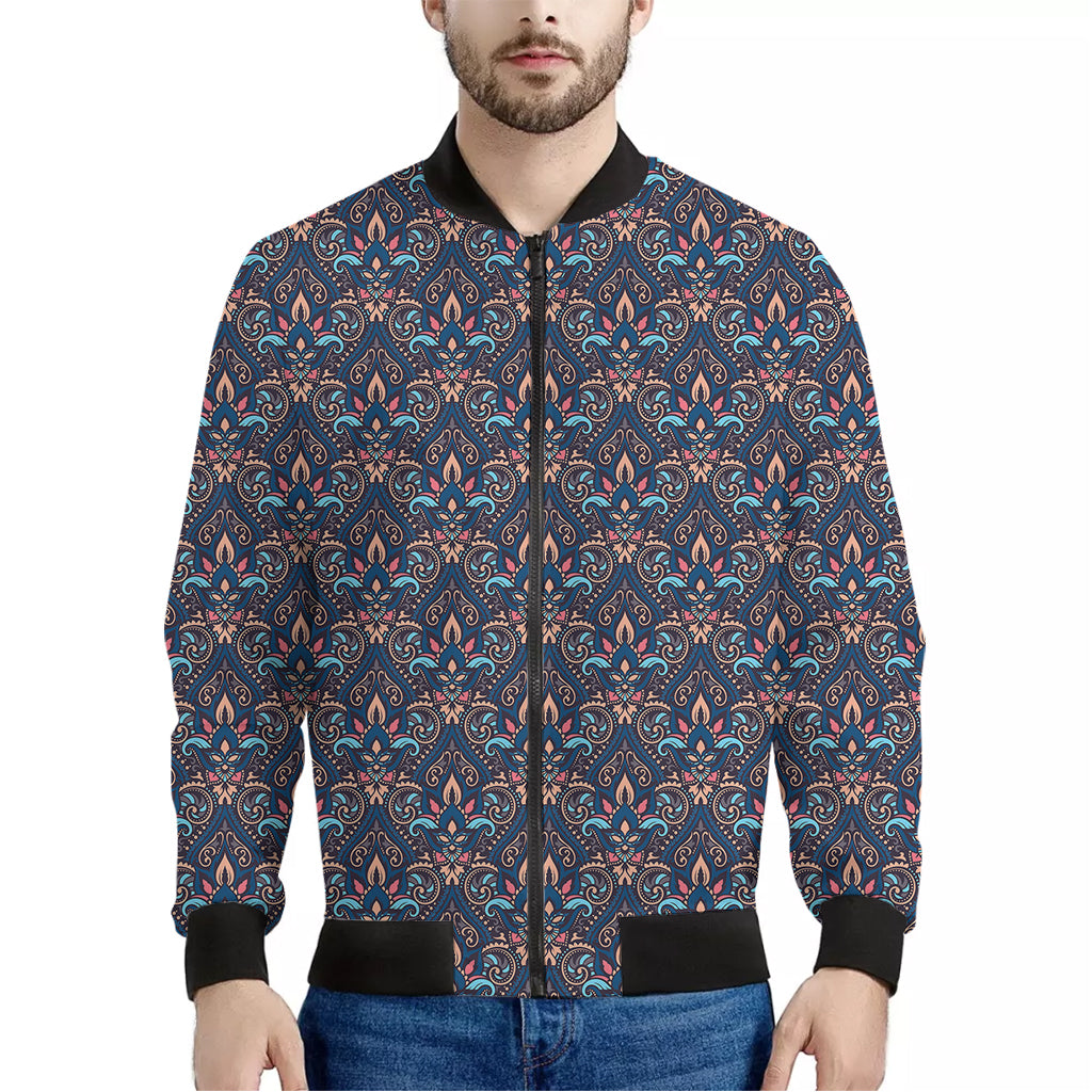 Damask Boho Pattern Print Men's Bomber Jacket