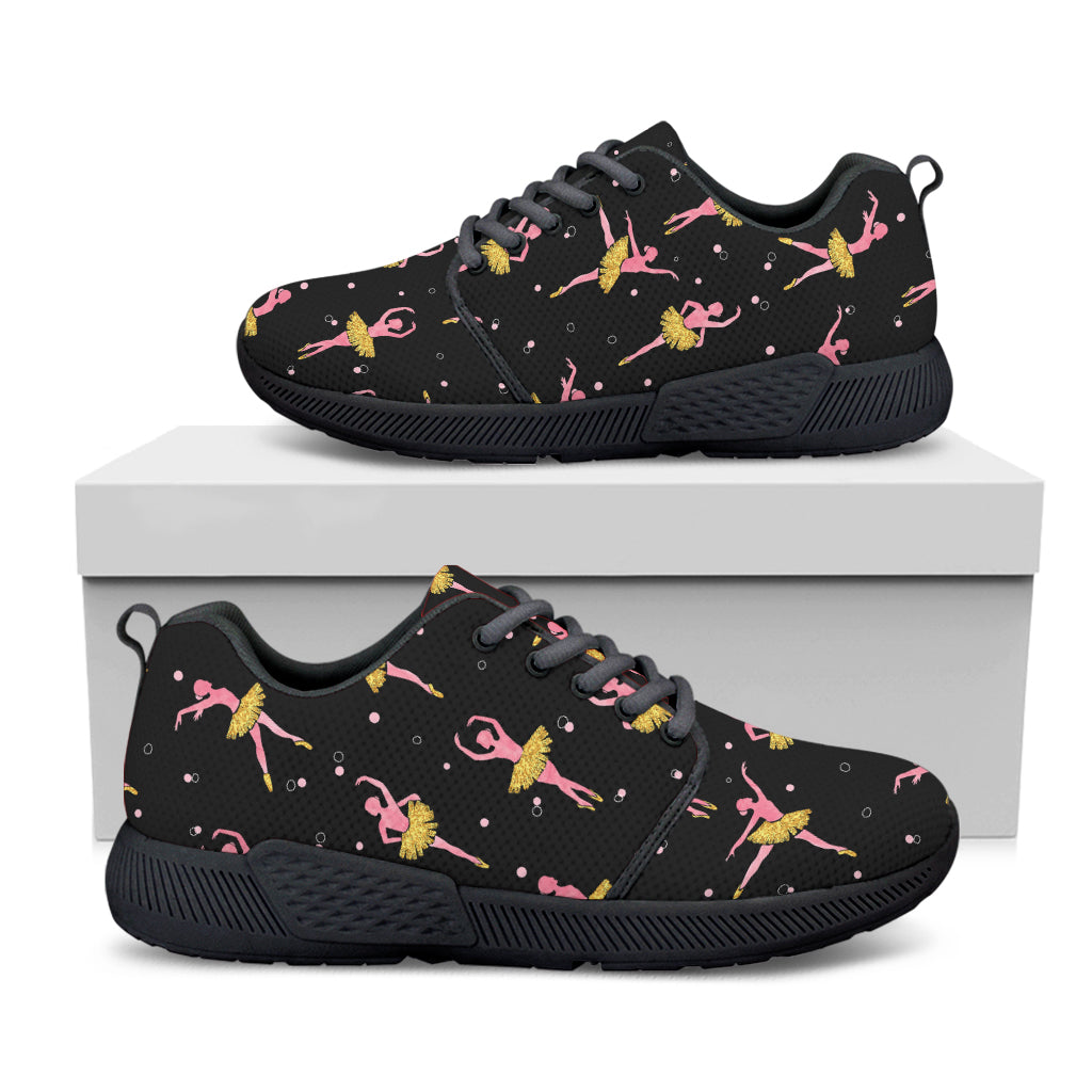 Dancing Ballet Pattern Print Black Athletic Shoes