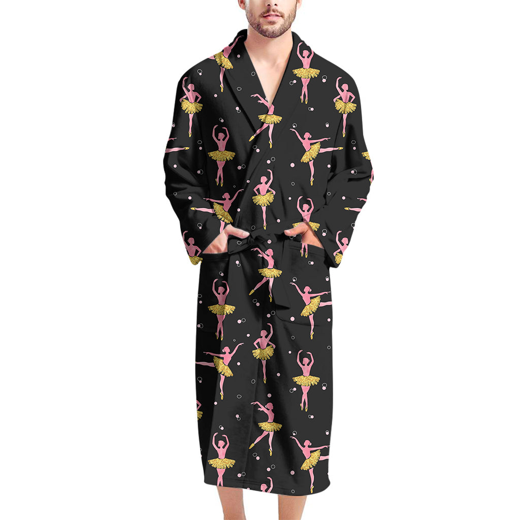 Dancing Ballet Pattern Print Men's Bathrobe